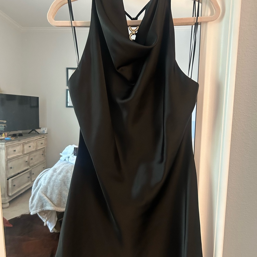 Zara Sleek Black Backless Dress